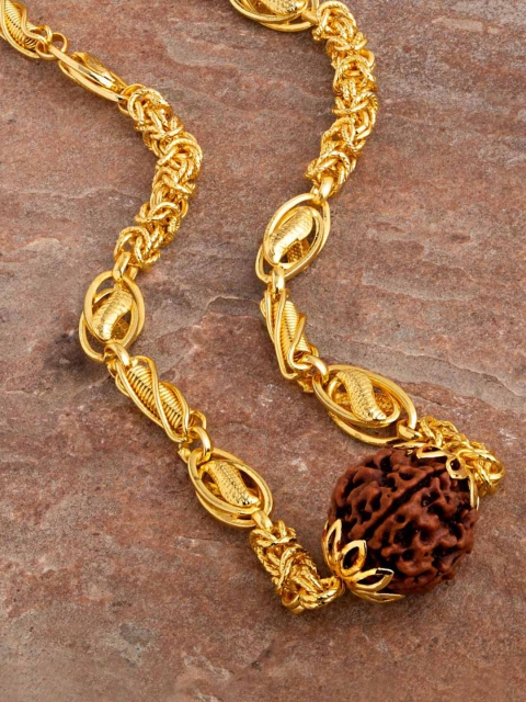 

Dare by Voylla Men Gold-Plated & Brown Metal Gold-Plated Chain