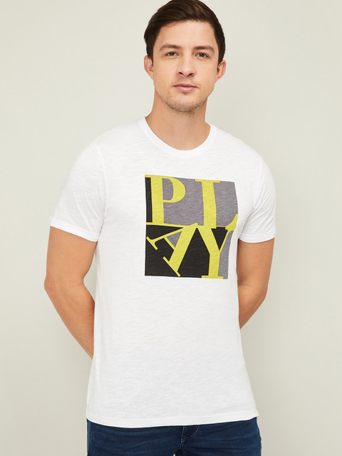 

Fame Forever by Lifestyle Men White Printed Round Neck T-shirt