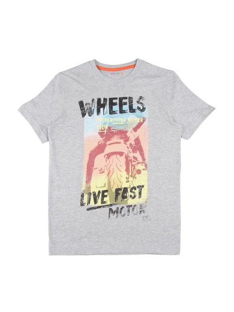 

POPPERS by Pantaloons Boys Grey Melange Printed Round Neck T-shirt