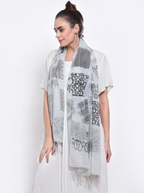 

J Style Women Grey Printed Stole