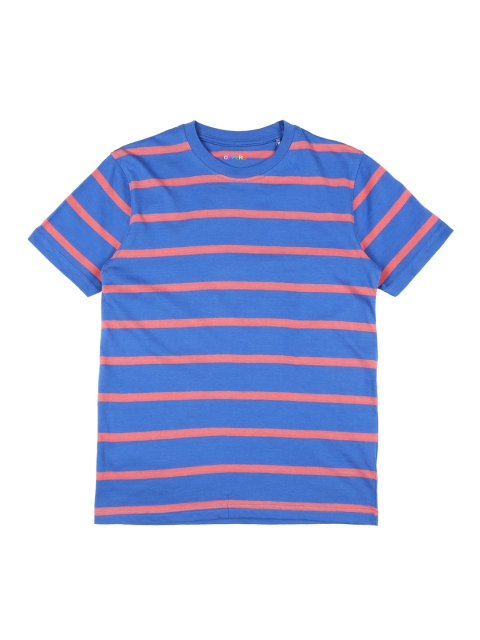 

POPPERS by Pantaloons Boys Blue Striped Round Neck T-shirt