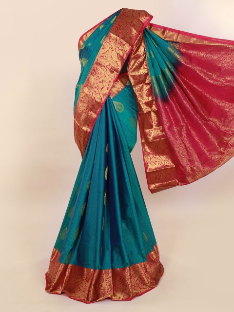 

Pothys Blue Pure Silk Woven Design Kanjeevaram Saree