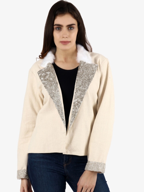 

Diwaah Women Cream-Coloured Embellished Tailored Jacket