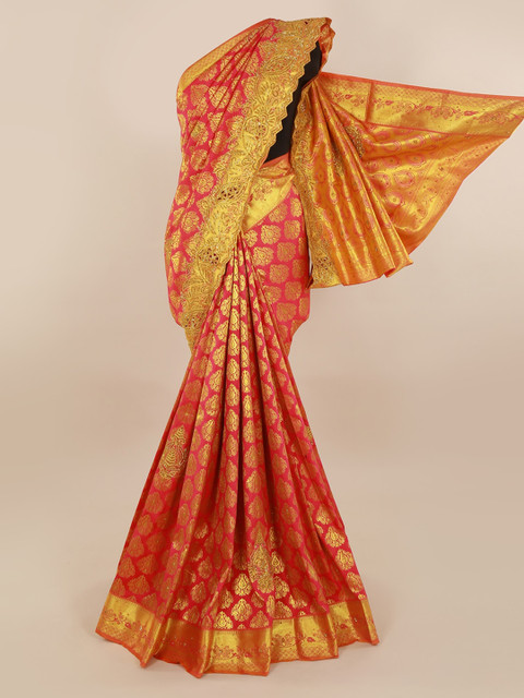 

Pothys Pink Pure Silk Woven Design Kanjeevaram Saree