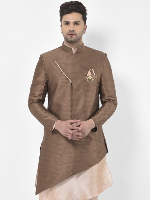

SG RAJASAHAB Men Brown Printed Ethnic Tailored Jacket