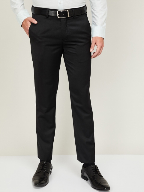 

CODE by Lifestyle Men Black Slim Fit Solid Formal Trousers
