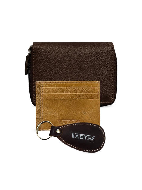 

ABYS Men Brown Genuine Leather Accessory Gift Set