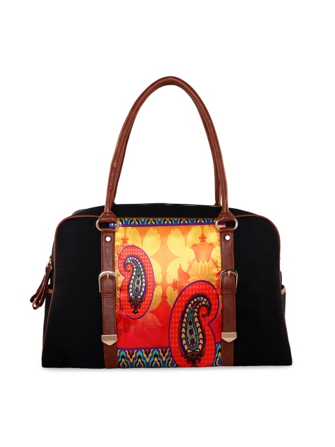 

All Things Sundar Black & Red Printed Handheld Bag
