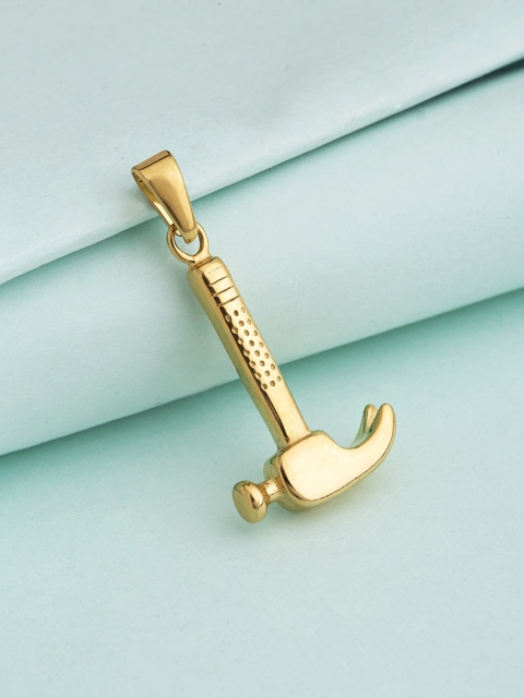 

Dare by Voylla Men Gold-Plated Royal Hammer Pendant