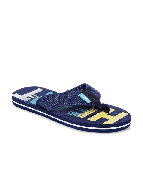 

Ajile by Pantaloons Men Navy Blue & Yellow Printed Thong Flip-Flops