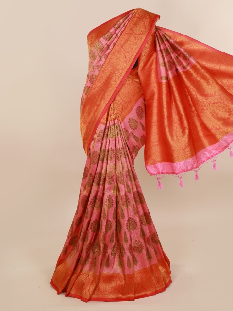 

Pothys Pink Pure Silk Woven Design Banarasi Saree