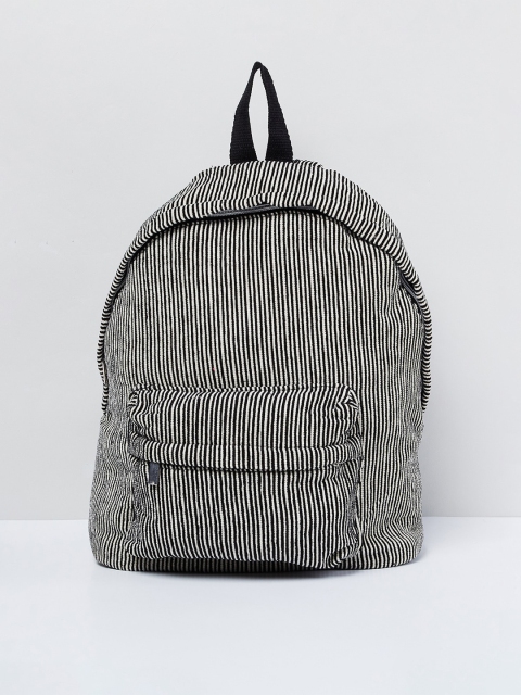 

max Women Black & White Striped Backpack