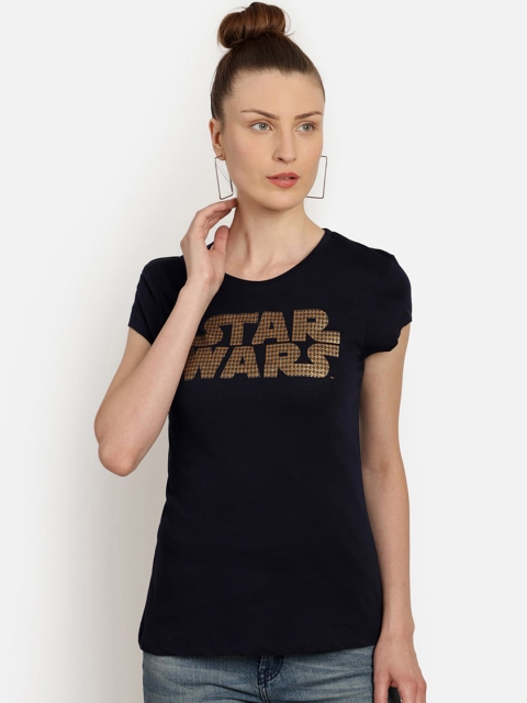 

Free Authority Women Navy Blue STAR WARS Printed T-shirt