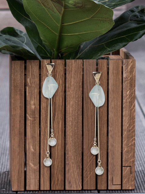 

MIDASKART Gold-Toned Contemporary Drop Earrings