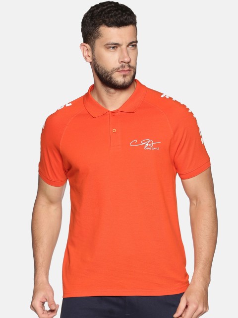 

ATTIITUDE Men Orange Printed Polo Collar T-shirt