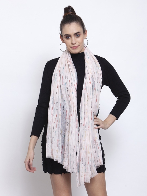 

J Style Women Off-White & Red Printed Stole