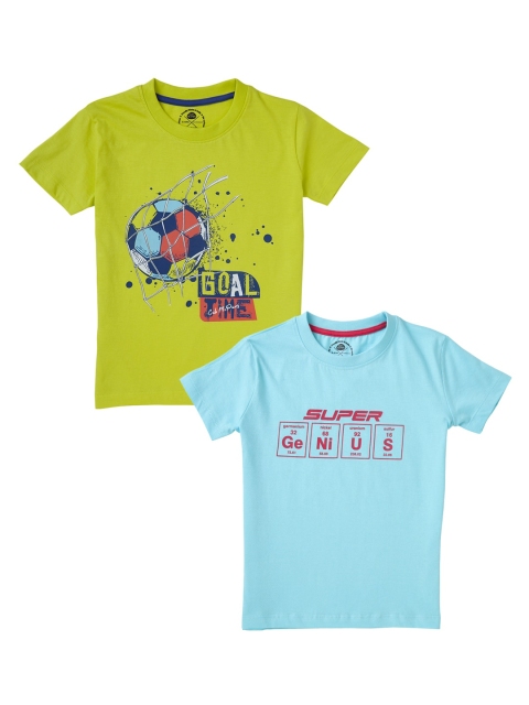 

Cub McPaws Boys Multicoloured Set of 2 Printed Round Neck T-shirt, Multi