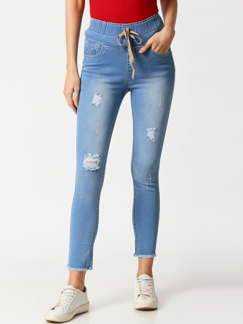 

fungus Women Blue Slim Fit High-Rise Mildly Distressed Jeans