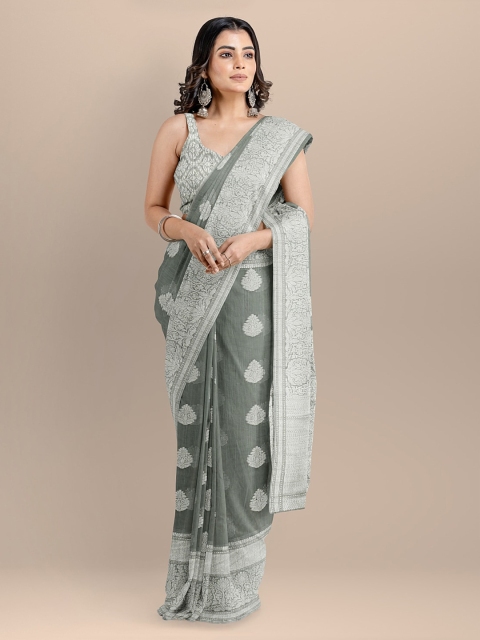 

BharatSthali Grey Woven Design Banarasi Saree