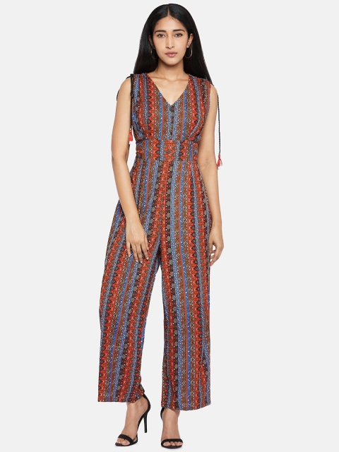 

People Women Multicoloured Printed Basic Jumpsuit, Multi