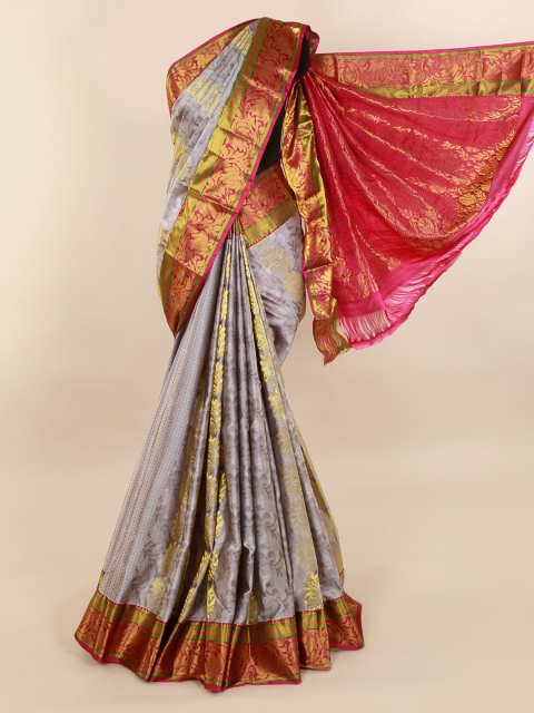 

Pothys Grey Pure Silk Woven Design Kanjeevaram Saree