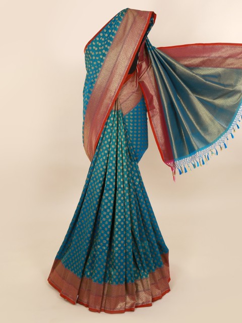 

Pothys Blue & Maroon Pure Silk Woven Design Banarasi Saree