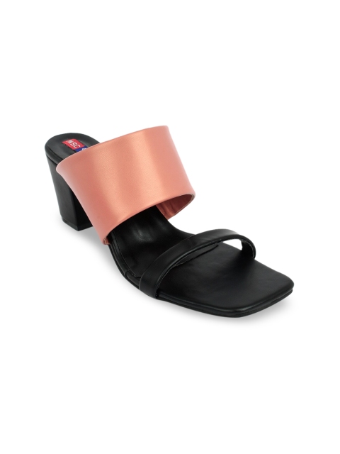 

MSC Women Pink & Black Colourblocked Block Heels