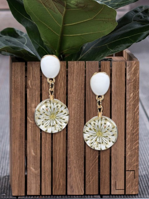 

MIDASKART White Contemporary Drop Earrings