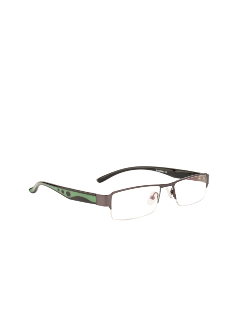 

Gold Berg Unisex Gunmetal-Toned Solid Half Rim Rectangle Frames GB-001_GUN, Metallic
