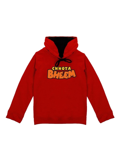 

Chhota Bheem Boys Red Printed Hooded Sweatshirt with Attached Mask