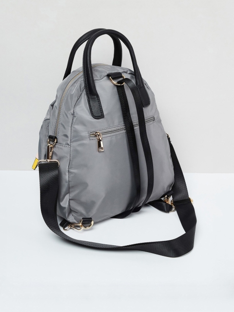

max Women Grey & Black Solid Backpack
