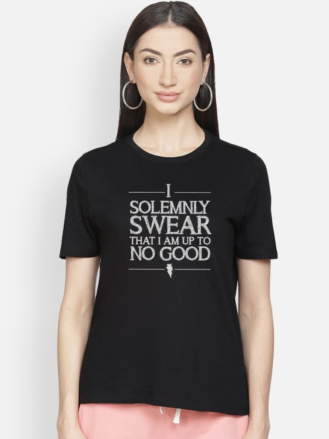 

Free Authority Women Black & White Harry Potter Print T-shirt