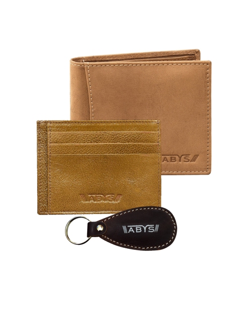

ABYS Men Genuine Leather Accessory Gift Set, Tan