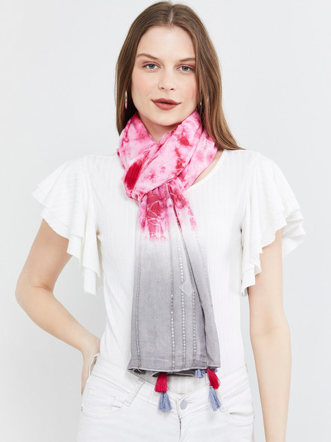 

max Women Pink & Grey Printed Scarf