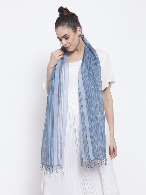 

J Style Women Blue Printed Stole