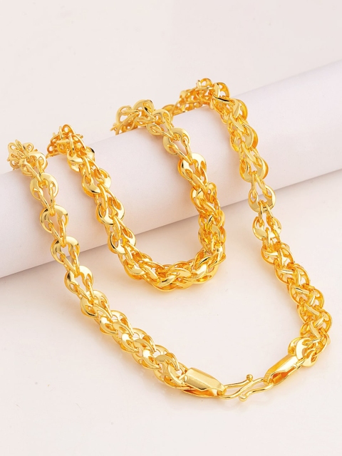 

Dare by Voylla Men Gold-Toned Brass Gold-Plated Chain