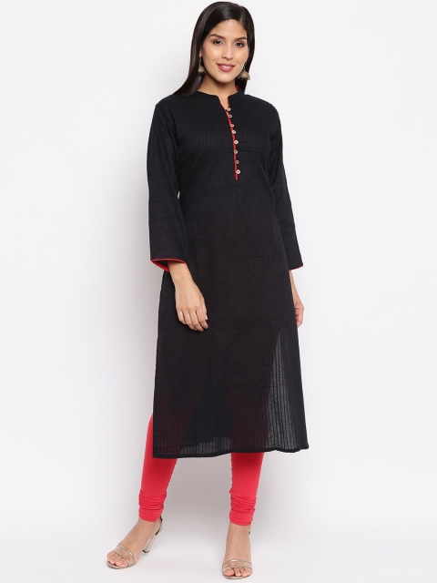 

Ashnaina Women Black Striped Kurta