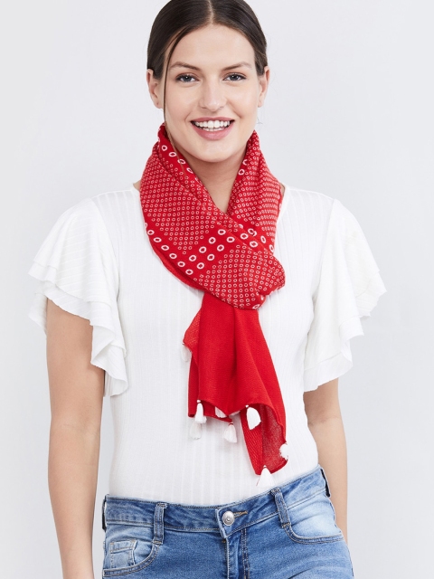 

max Women Red & White Printed Scarf