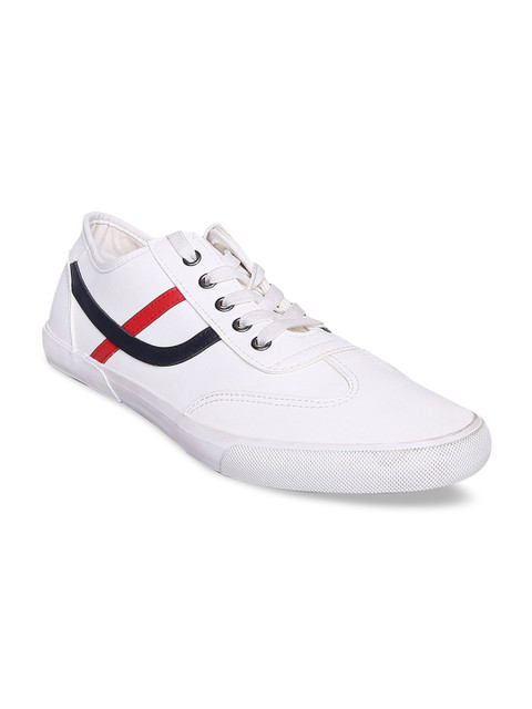 

BYFORD by Pantaloons Men White & Red Striped Sneakers