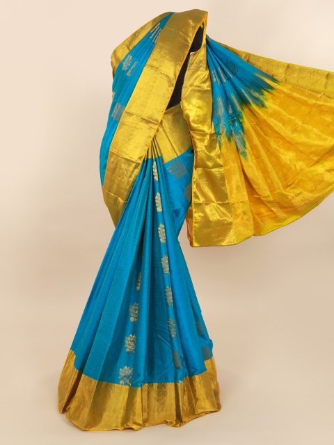 

Pothys Blue Pure Silk Woven Design Kanjeevaram Saree