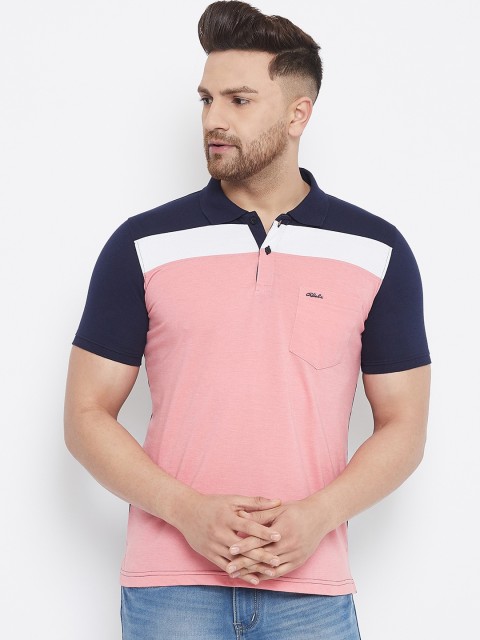 

Adobe Men Navy Blue Solid Mandarin Collar T-shirt