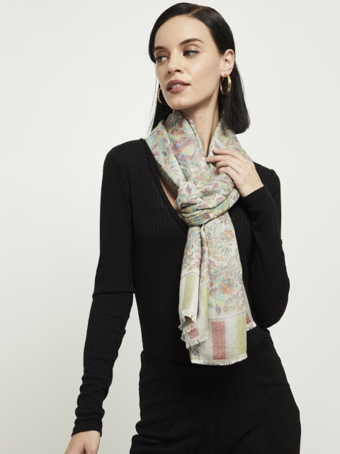 

max Women Red & Blue Self Design Scarf