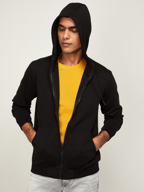 

Forca Men Black Solid Hooded Sweatshirt