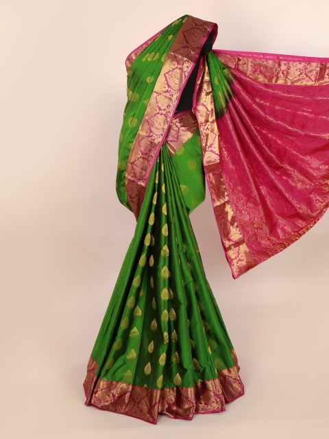 

Pothys Green Pure Silk Woven Design Kanjeevaram Saree