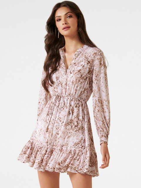 

Forever New Women Brown Printed Fit and Flare Dress