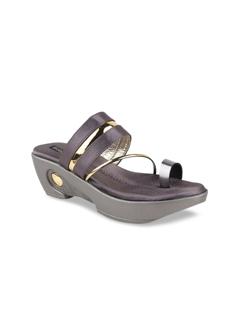 

Shoetopia Women Grey Solid Sandals
