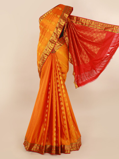 

Pothys Orange Pure Silk Woven Design Kanjeevaram Saree