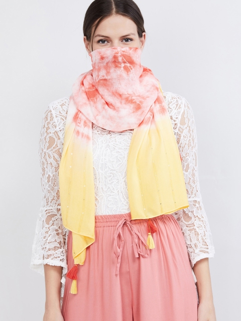 

max Women Orange & Yellow Dyed Scarf