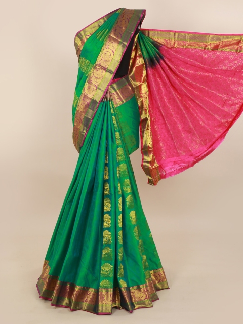 

Pothys Green Pure Silk Woven Design Kanjeevaram Saree