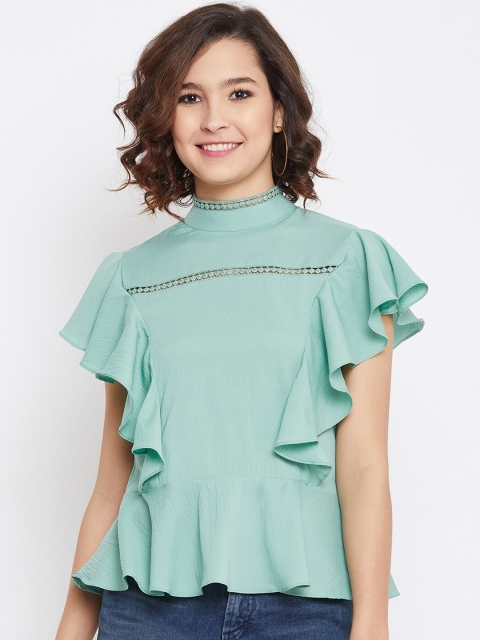 

Imfashini Women Sea Green Solid Top